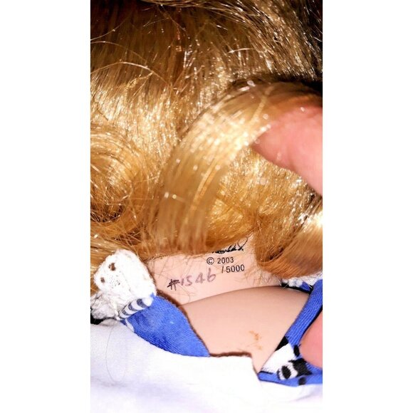 Marie Osmond Sitting Porcelain Doll 14" Got Milk Cows Cup Milk Mustache W/ COA - Picture 10 of 12